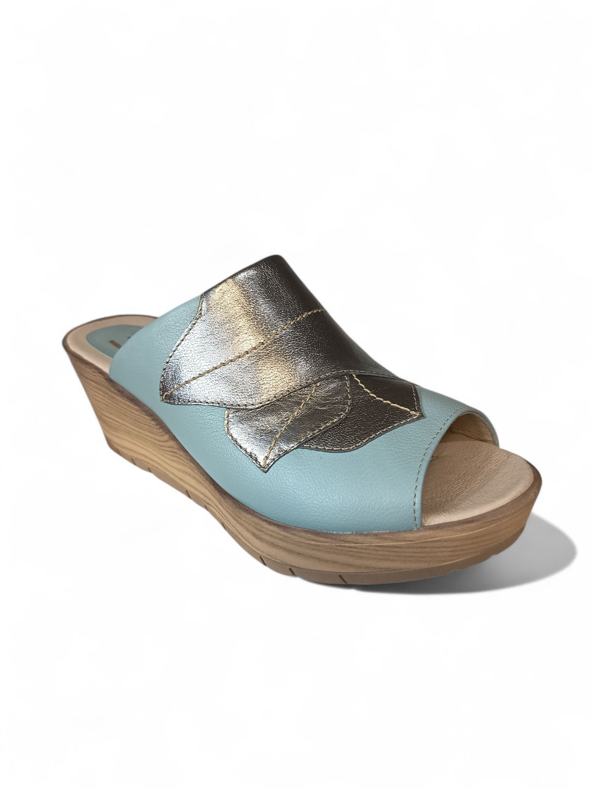 Alternative view of Puntilla Lore - Celeste Pálido y Peltre Plata (9007)