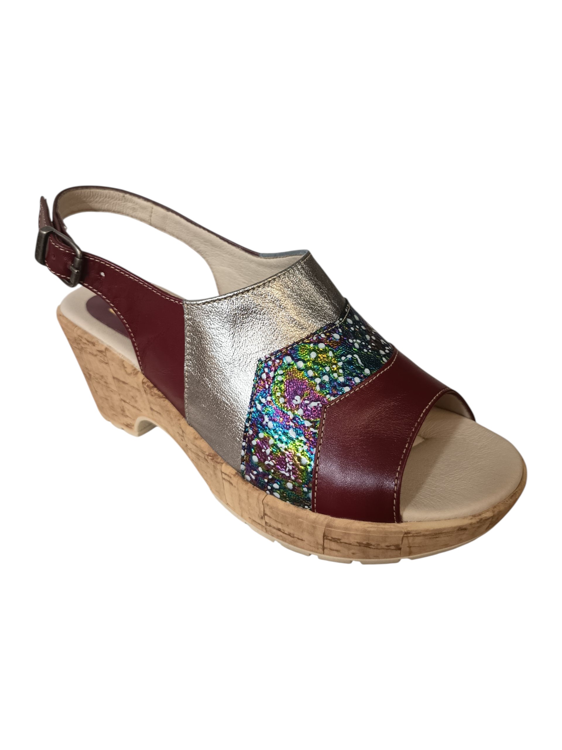 Alternative view of Sandalia Reto – Burdeo, Rospo Emily y Folia Plata (9036)