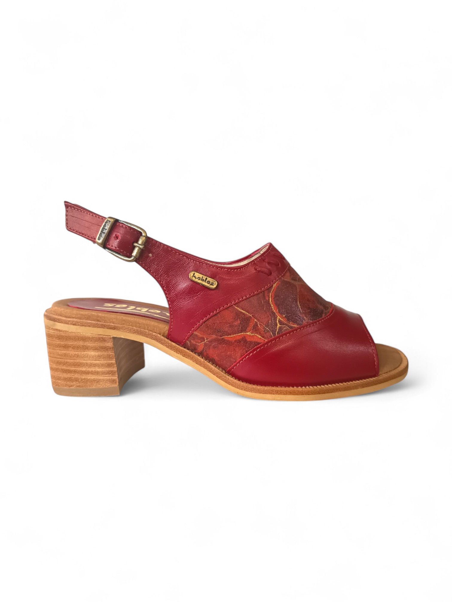 Alternative view of Sandalia Hebles - Rojo Milano y Pedregal Rojo (8998)