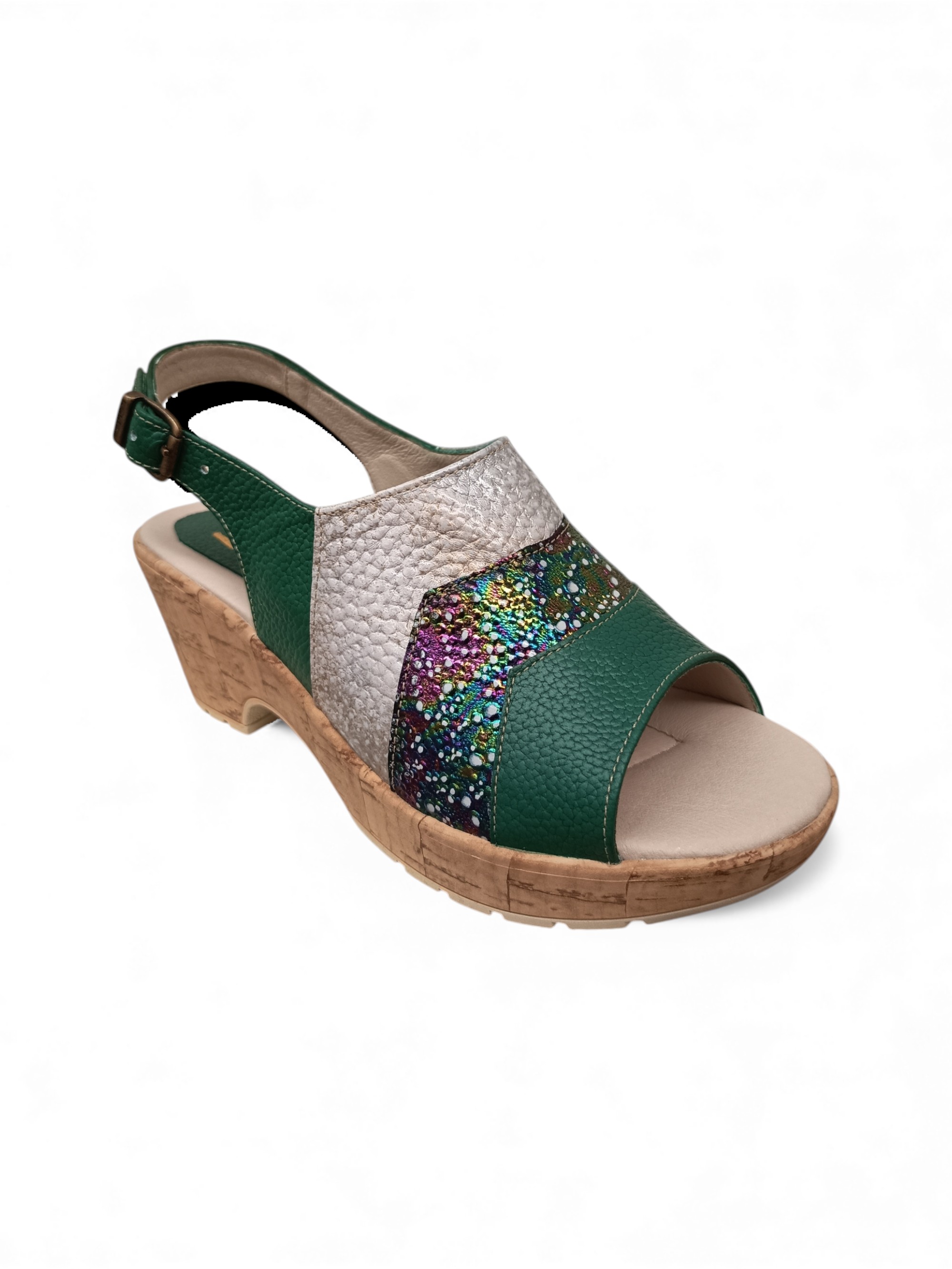 Alternative view of Sandalia Reto - Verde, Rospo Emily y Gold Blanco (9036)