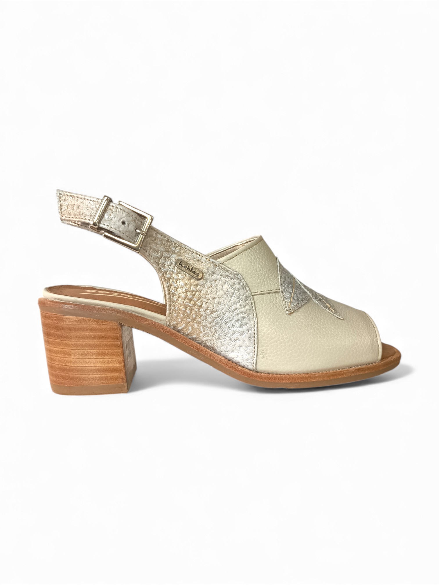 Alternative view of Sandalia Hebles - Floter Pin y Gold Blanco (9040)