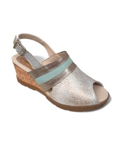 Alternative view of Sandalia Birmania - Celeste, Plata y Gold Blanco (9108)