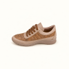 Zapatilla Hebles artículo 0660 taupe con Cabra Camel, vista lateral