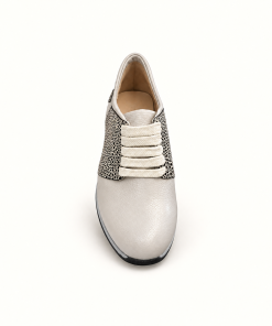 Alternative view of Zapatilla Hueso con Craquelado Negro — Artículo 0303