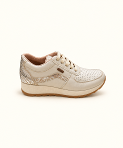 Zapatilla Hebles Pin Pétalo Plata, artículo 0829, vista lateral