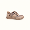 Zapatilla Hebles miel con floter argentino, artículo 546, vista lateral con cierre