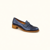 Mocasín Hebles artículo 623 peltre azul con antifaz azul vela, vista lateral